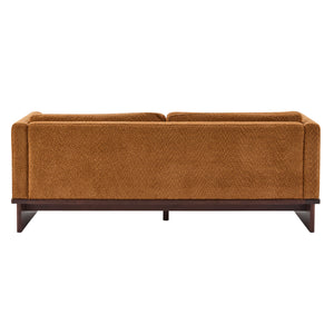77 in. Square Arm Modern 3 Seater Boucle Sofa Upholstered Couch with Solid Wood Base