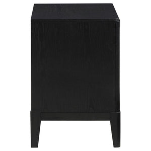 Mason - 2 Drawer Nightstand With Fluted Design - Black