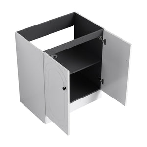 Contemporary Freestanding Bathroom Vanity With Resin Sink & Soft-Close Cabinet Doors