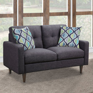 Gavito - Retro Tufted Loveseat With Track Arm - Gray