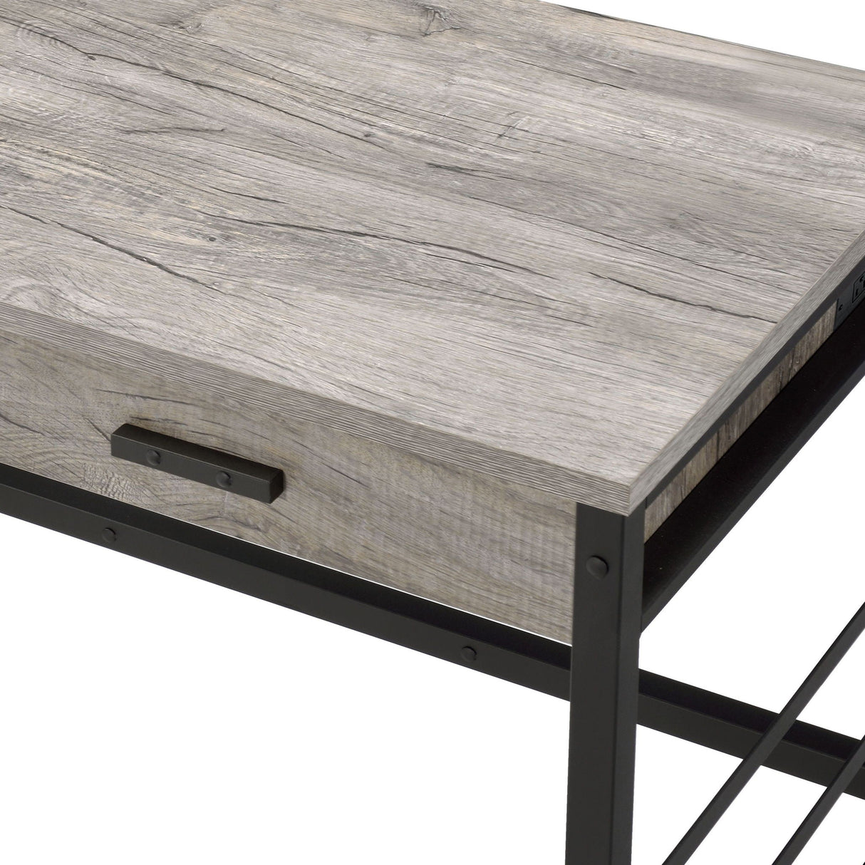 Disho - Weathered Writing Desk With USB - Oak - Best Buy Furniture