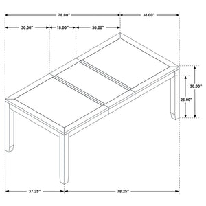 Centera - Rectangular Dining Table With Extension Leaf - Gray