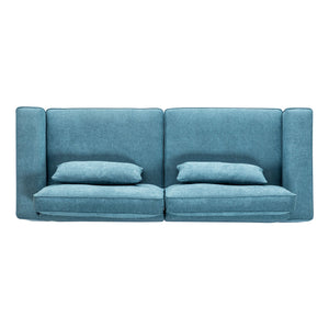 Modern Fabric Sofa With Cushions, Sleek Arm Design