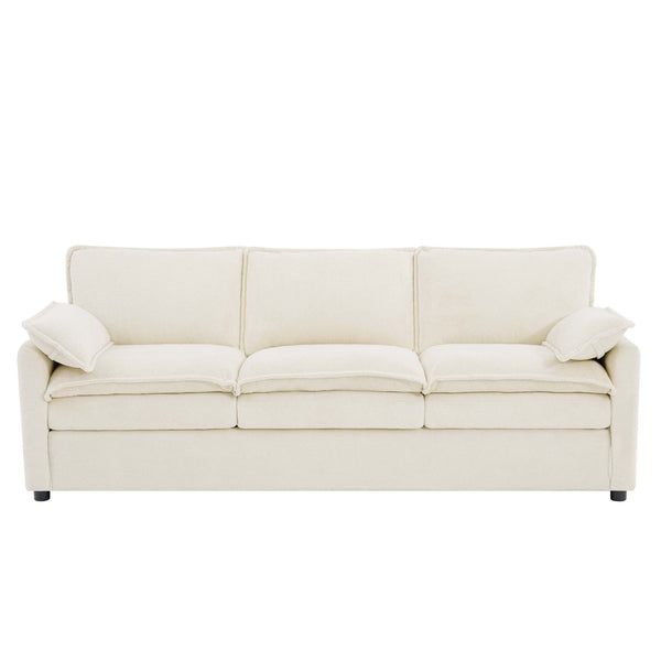 Modern 3 Seater Sofa With Side Storage Pockets For Living Room
