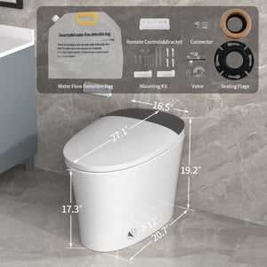 Elongated Smart Toilet with Bidet and Heated Seat
