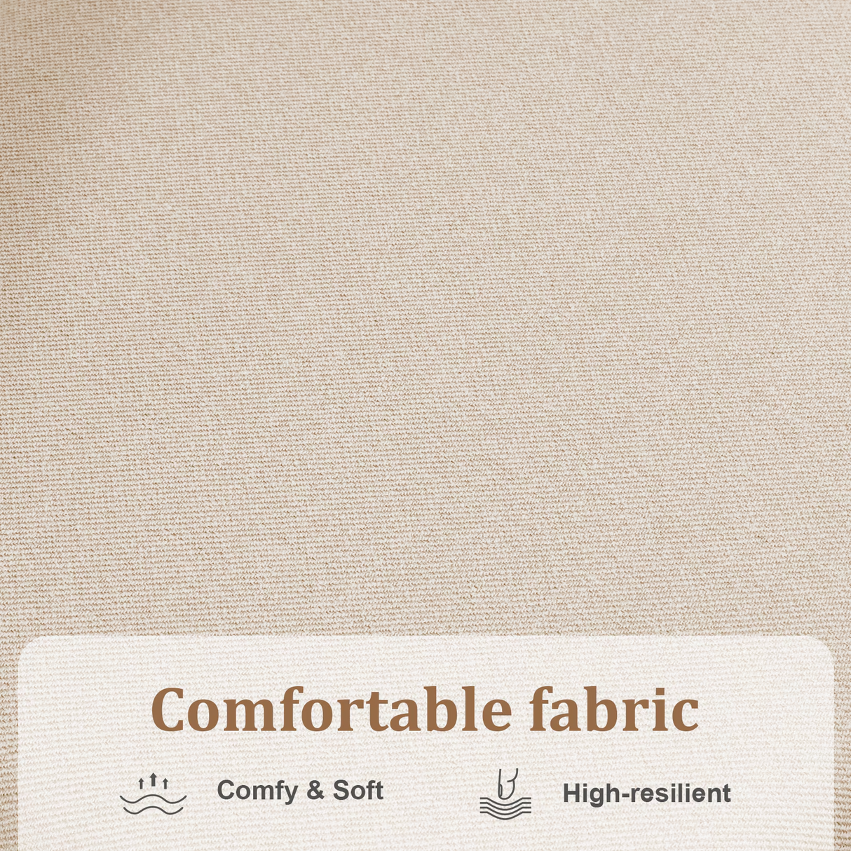 Beige Cotton-Linen Fabric Upholstered Dining Chair