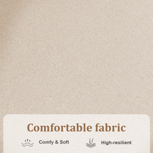 Beige Cotton-Linen Fabric Upholstered Dining Chair