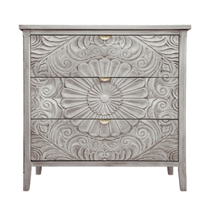 3 Drawer Cabinet, American Furniture, Suitable For Bedroom, Living Room - Light Gray