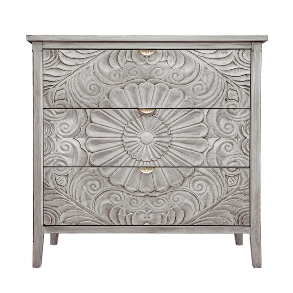 3 Drawer Cabinet, American Furniture, Suitable For Bedroom, Living Room - Light Gray