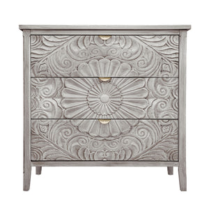3 Drawer Cabinet, American Furniture, Suitable For Bedroom, Living Room - Light Gray