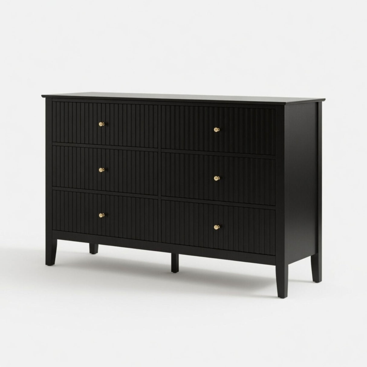 Modern 6 Drawer Fluted Dresser