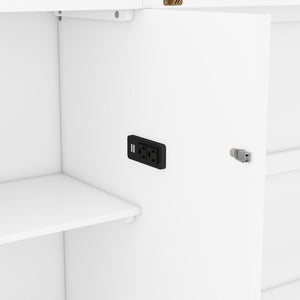 Murphy Bed With Shelves, Drawers And USB Ports