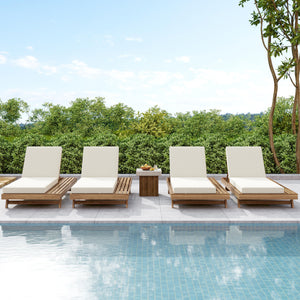 Lounge Chaise Set, Space Available On One Side, Acacia Wood In