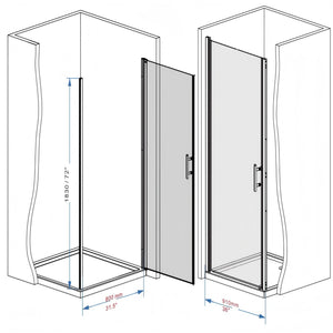 Shower Door With Glass And Explosion Proof Safety Film