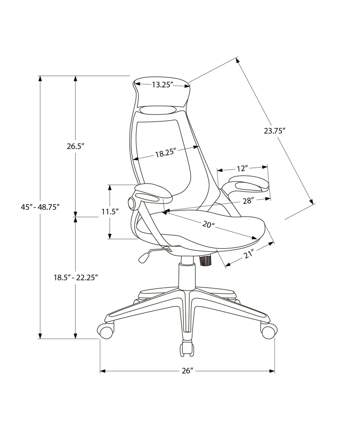 Office Chair, Adjustable Height, Swivel, Ergonomic, Armrests, Contemporary & Modern - Best Buy Furniture