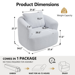 360° Swivel Round Upholstered Comfy Chair