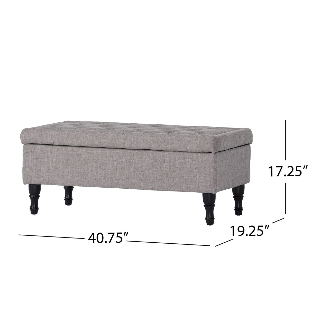 Dean - Fabric Storage Wide Tufted Rectangle Ottoman - Gray - Best Buy Furniture