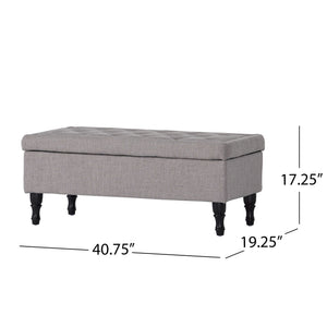 Dean - Fabric Storage Wide Tufted Rectangle Ottoman - Gray - Best Buy Furniture