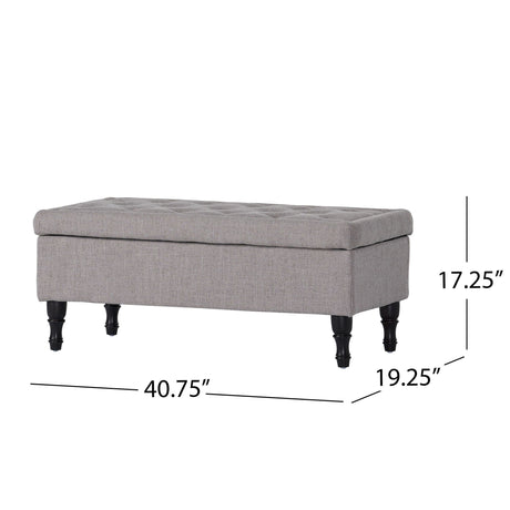 Dean - Fabric Storage Wide Tufted Rectangle Ottoman - Gray - Best Buy Furniture