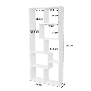 Asymmetrical Display Shelf & Bookcase, 5 Tier