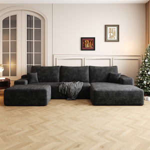 107" Cloud Sectional Sofa with Ottoman