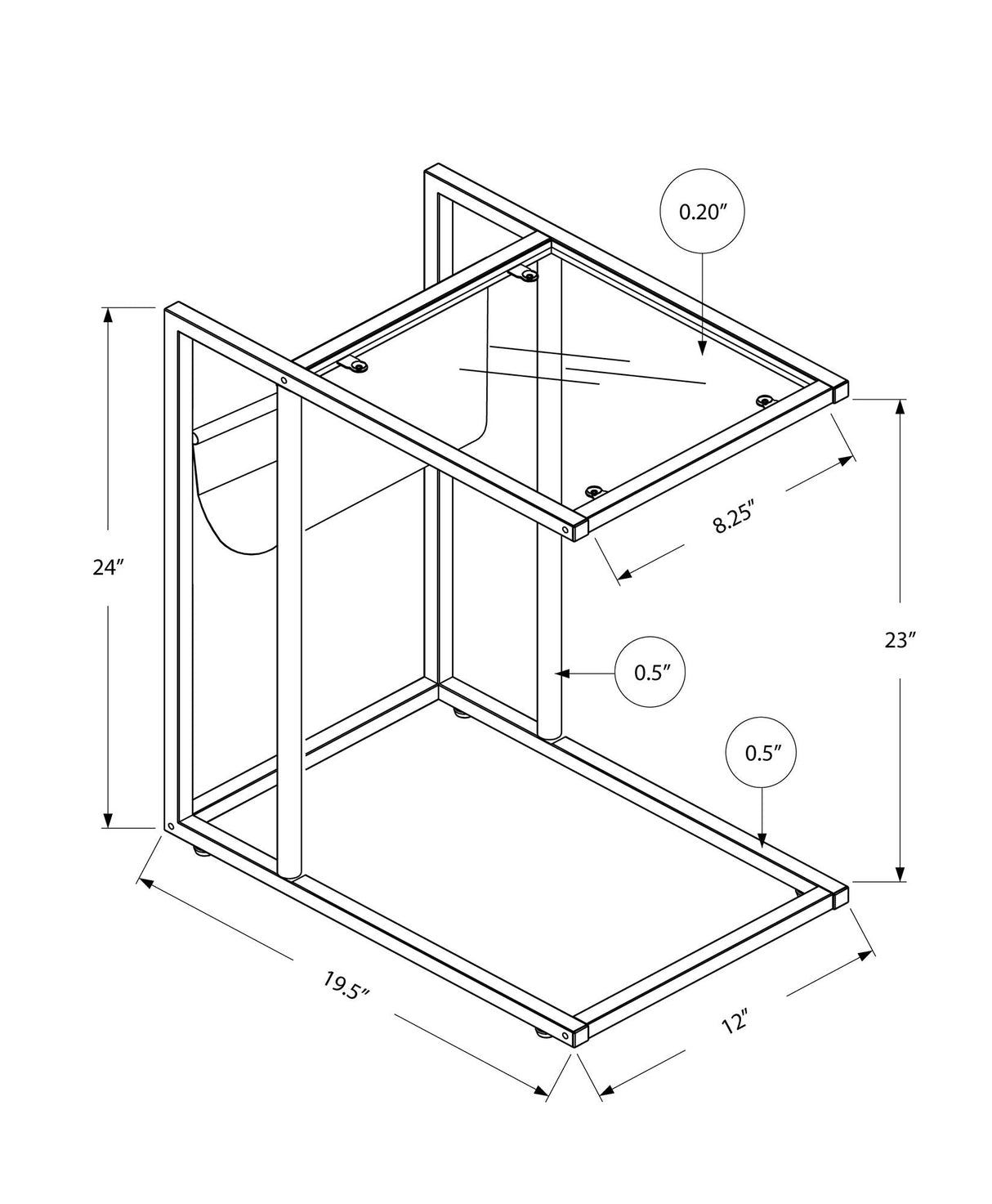Accent Table, C - Shaped, Contemporary And Modern - White - Best Buy Furniture