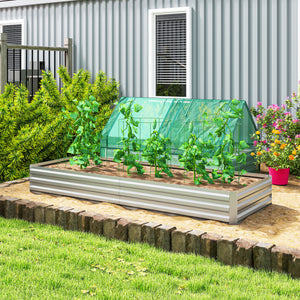 Outsunny 95" x 36" Galvanized Raised Garden Bed