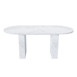 Oval Dining Table With Wood Strip Base