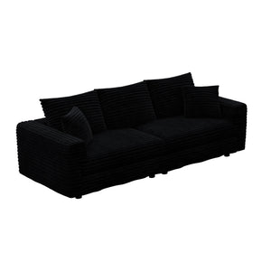 Deep Seat Convertible Sofa With Soft Pillows And Ottomans