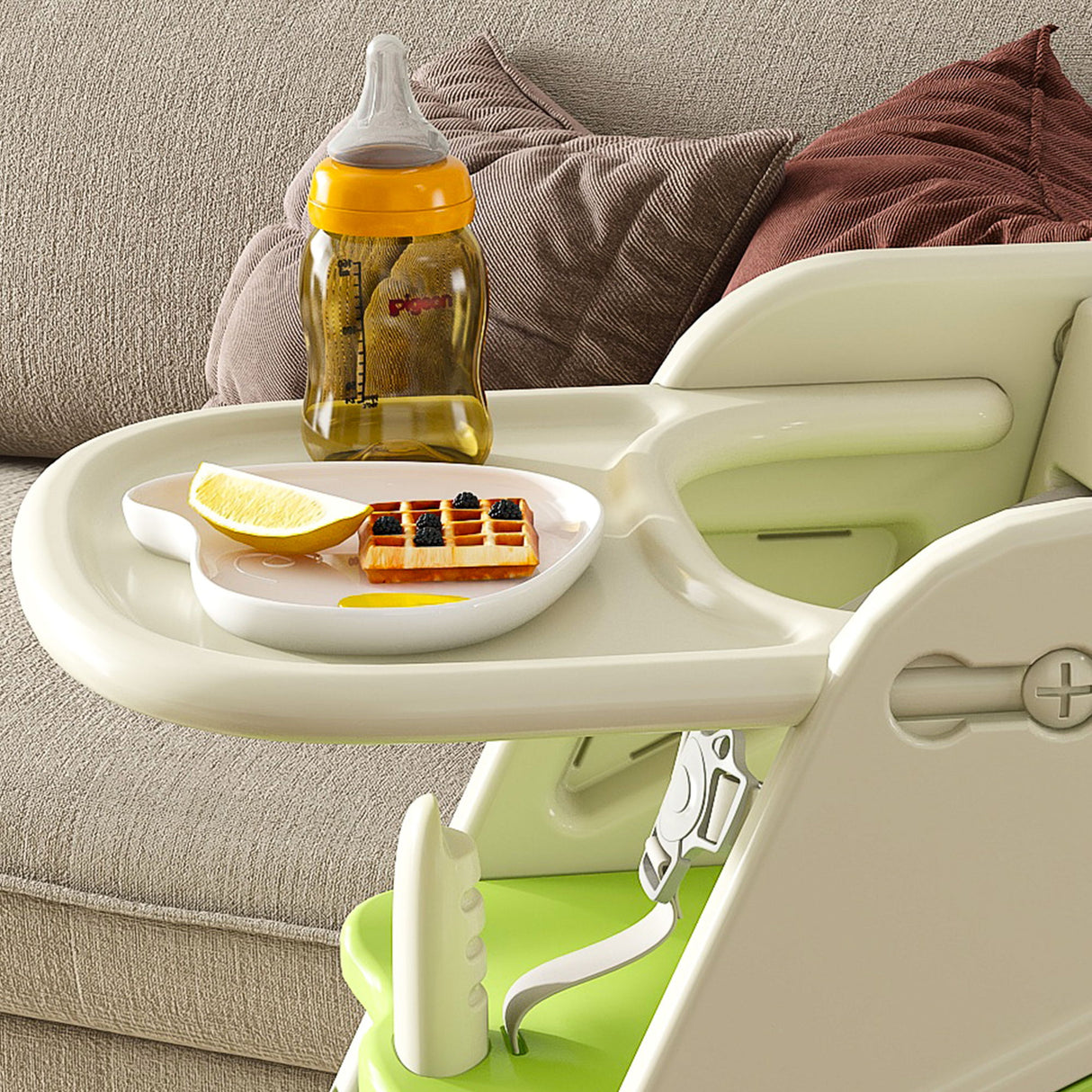 Multifunctional Growing Up Dining Chair With Adjustable Height And 5 Point Seat Belts