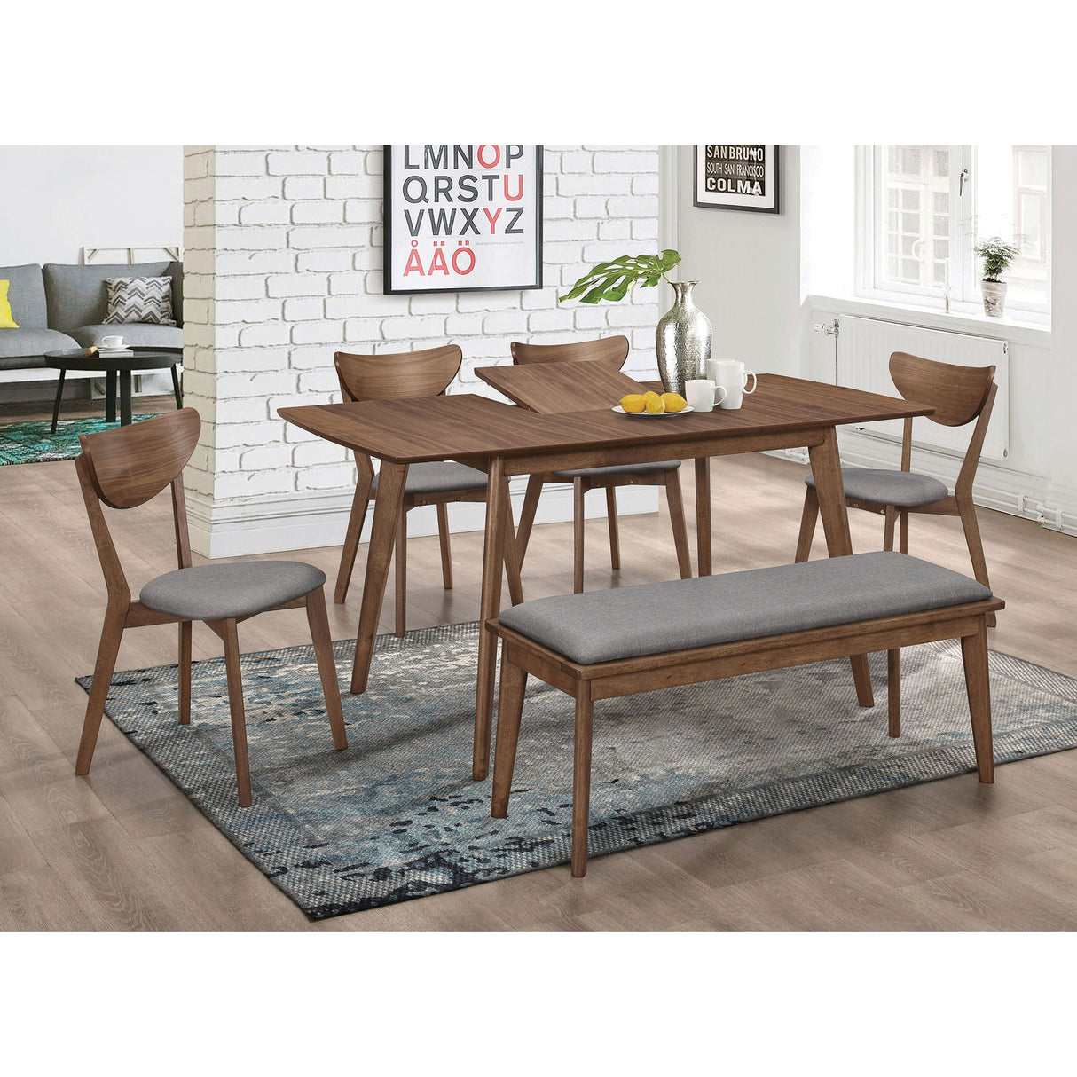 Mid-Century Modern Upholstered Dining Chair (Set of 2)