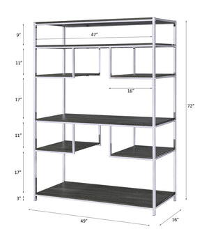 Vonara - Bookshelf - Chrome / Gray / Oak - Best Buy Furniture