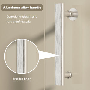 47-49" W × 72" H Pivot Shower Door with Brushed Nickel Finish