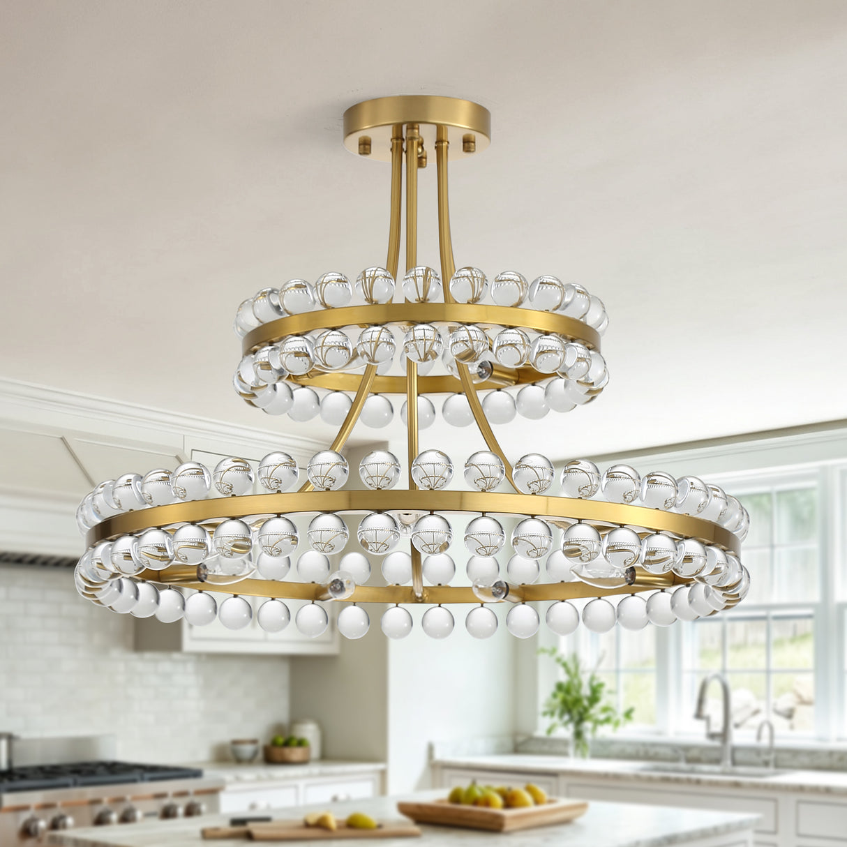 27-Inch Luxury Crystal Ball Chandelier