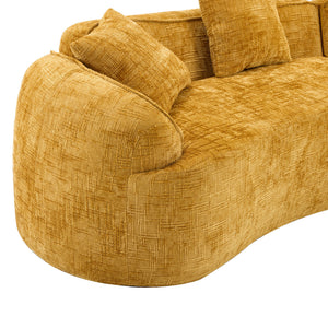 Curved Compressed Sofa, Nordic-Style Design For Living Room