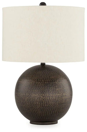 Hambell - Metal Table Lamp - Black / Gold Finish - Best Buy Furniture