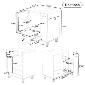 Bathroom Vanity With Sink, Deep Drawer, Door Shelf, 2 Tier Basket - Best Buy Furniture