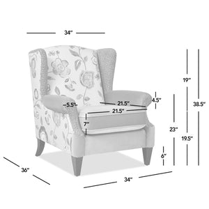 Anya - Boho Chic Wingback Accent Arm Chair