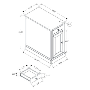 Accent End Table, Storage Drawer, Versatile Design - Espresso