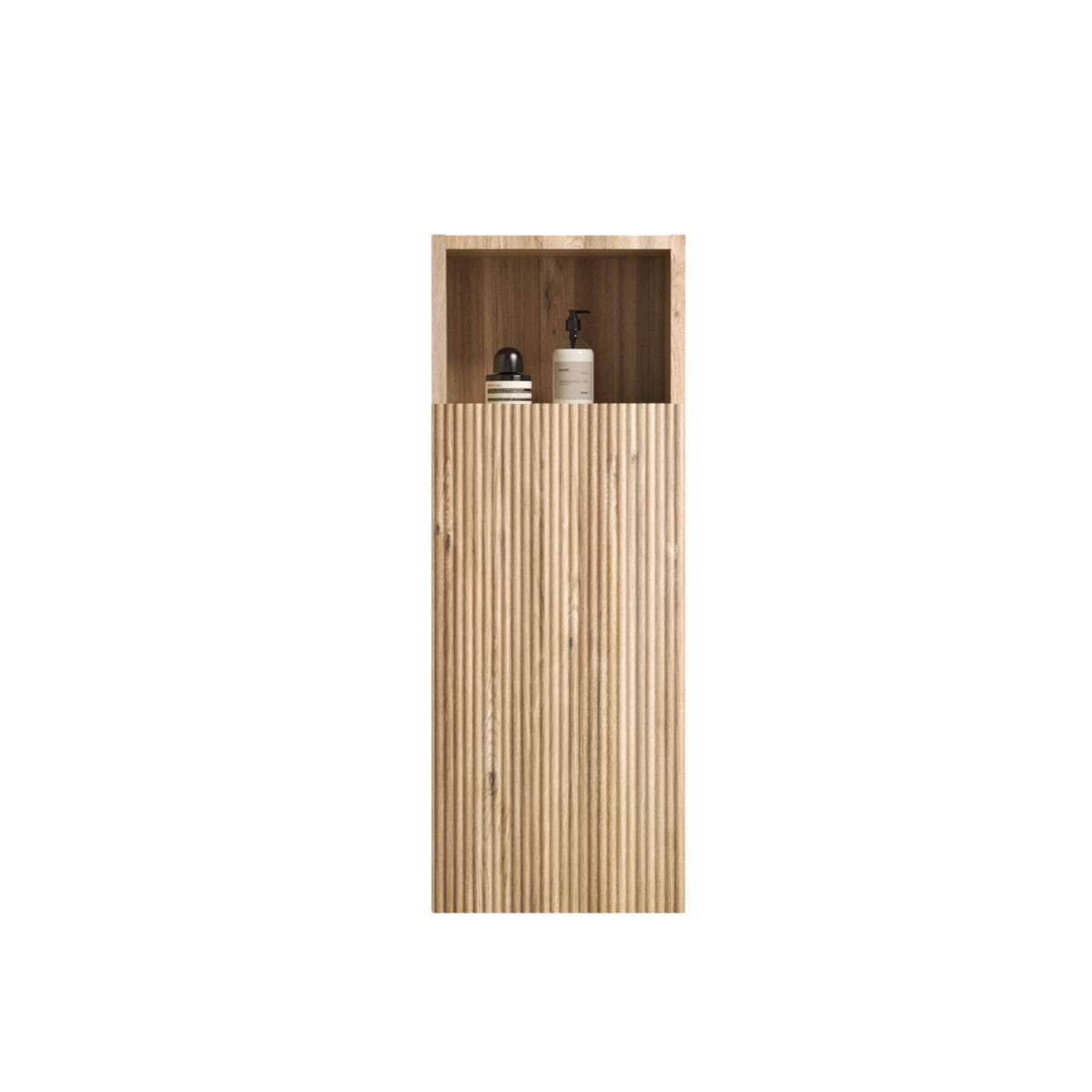 Rough Oak Wall-Mounted Bathroom Storage Cabinet, 12-Inch