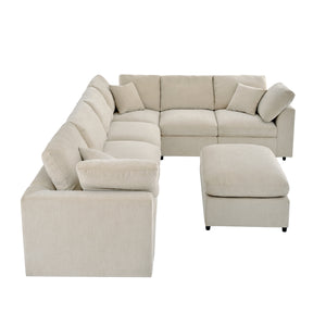 U_Style 120.8" Extra Large 7-Seater Modular Sectional Sofa
