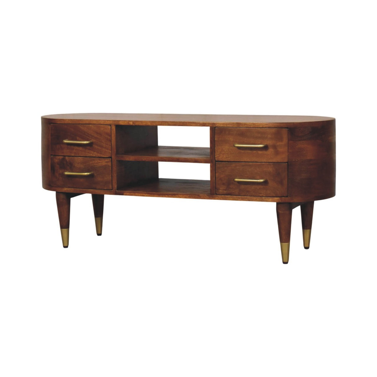 Solid Wood Valenza Curved Media Unit