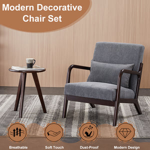 Mid-Century Modern Accent Chair & Coffee Table Set