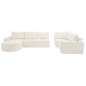Modular Cloud Sectional Sofa Set, U-Shaped Upholstered Couch With Deep Seat