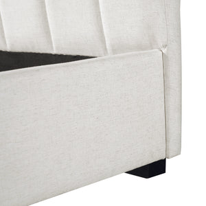 King Size Upholstered Bed Frame with Linen Blend Fabric