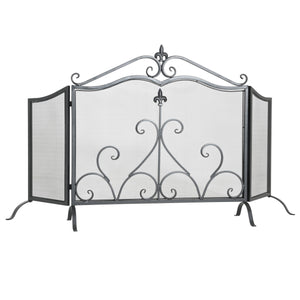 Onyx 3-Panel Iron Fireplace Screen 54" x 31.5"