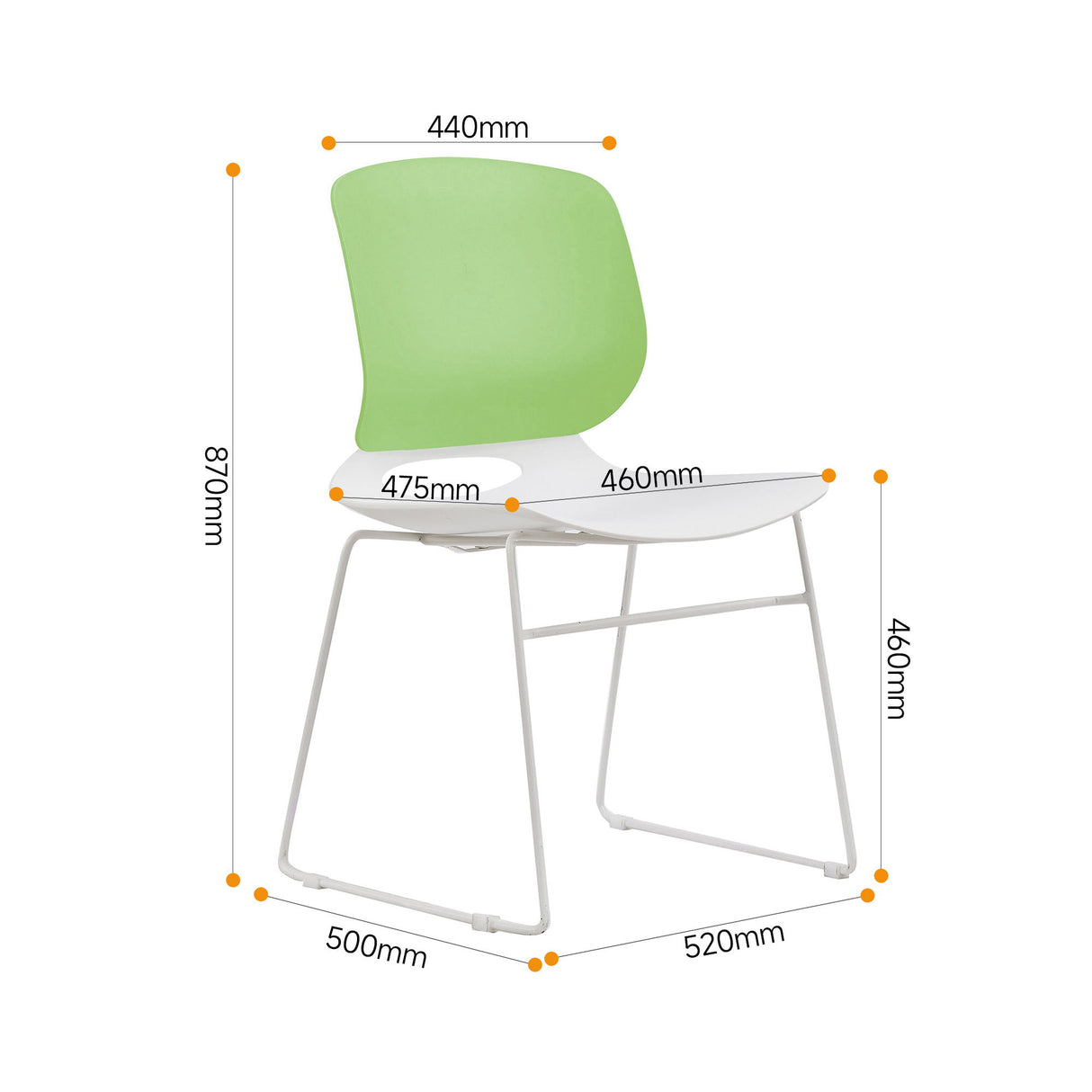Ergonomic Backrest Stacking Chairs (Set of 4)