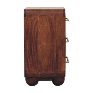 Solid Wood 3-Drawer Rounded Chest