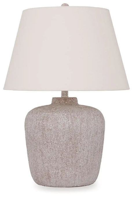 Danry - Metal Table Lamp - Distressed Cream - Best Buy Furniture
