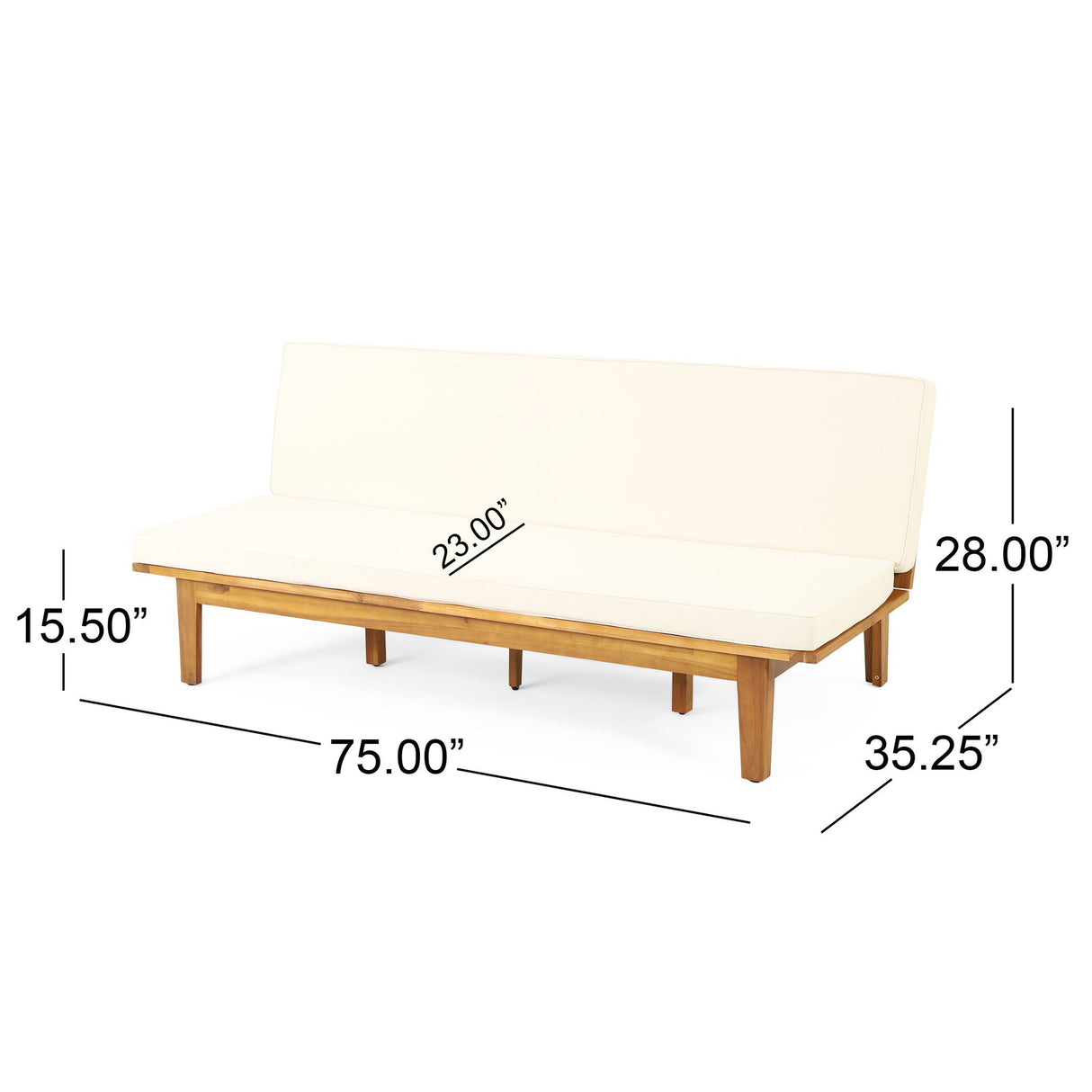 Outdoor Elegance Daybed With Convertible Design Cushion Frame - Beige - Best Buy Furniture